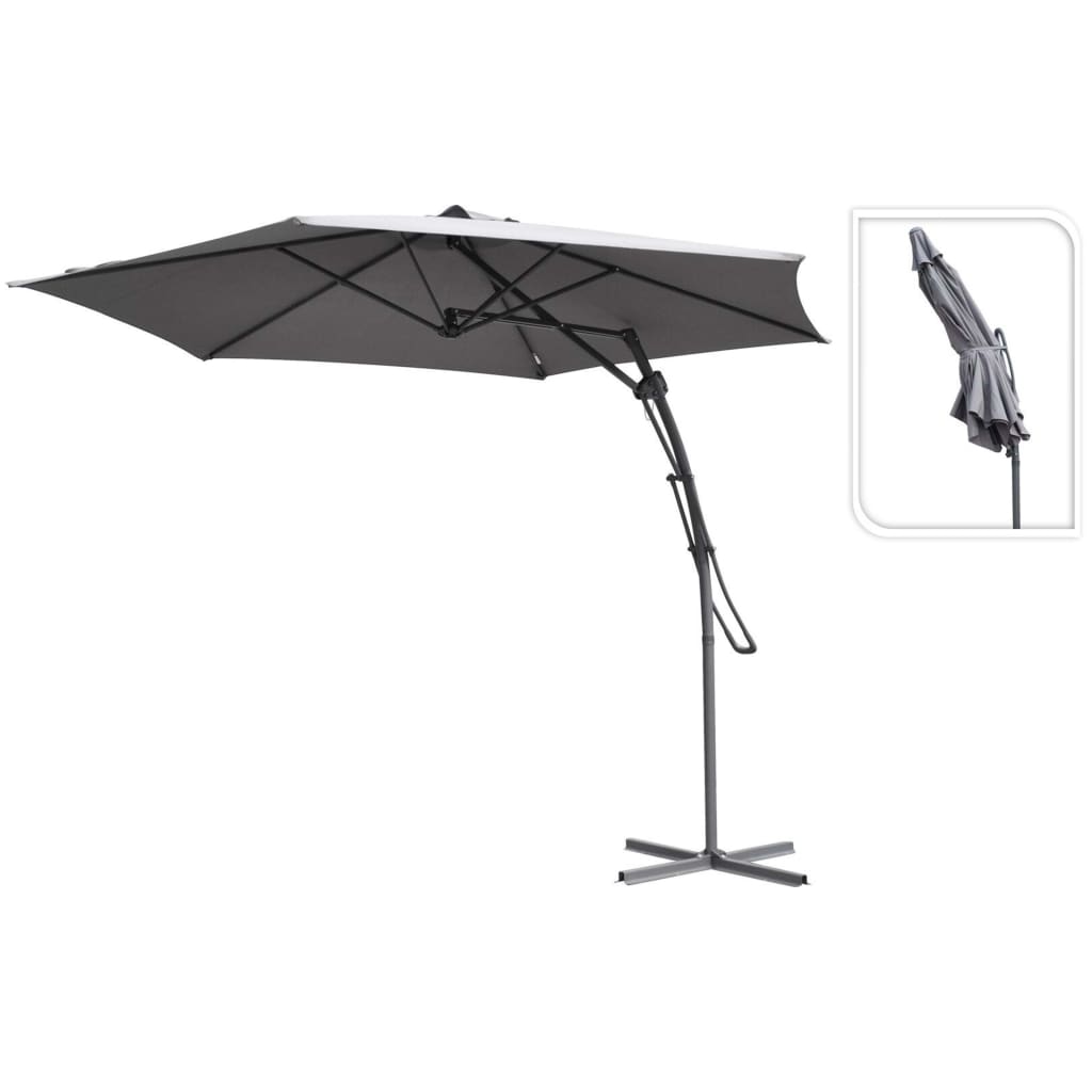 ProGarden Umbrelă de soare de grădină în consolă, gri, 300 cm