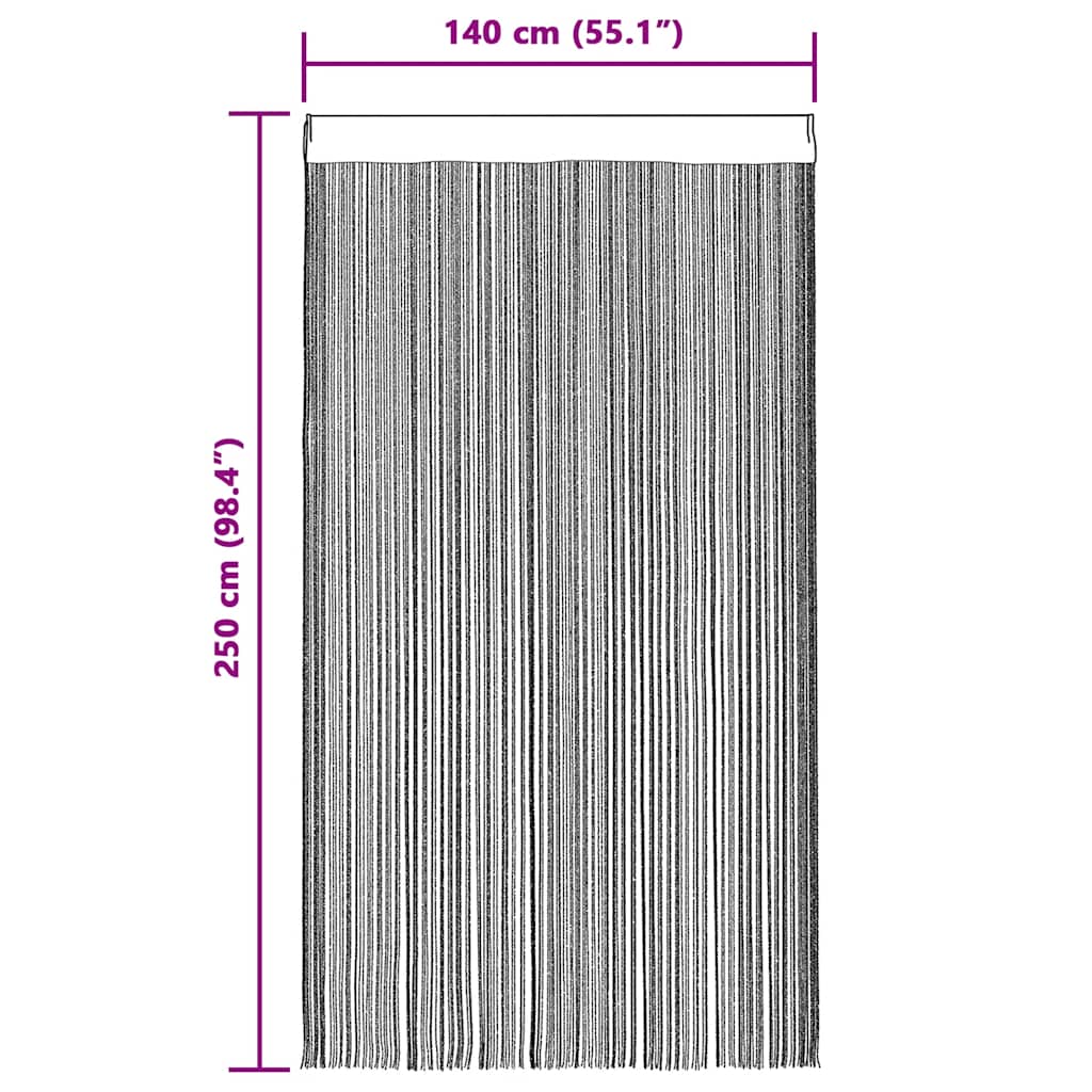 Fringe curtains, 2 pcs., 140 x 250 cm, beige