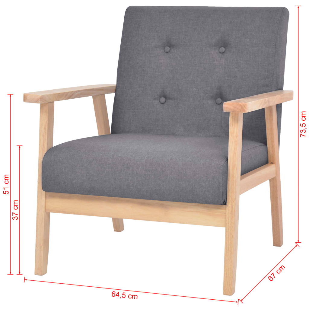 Fotoliu, gri închis, material textil