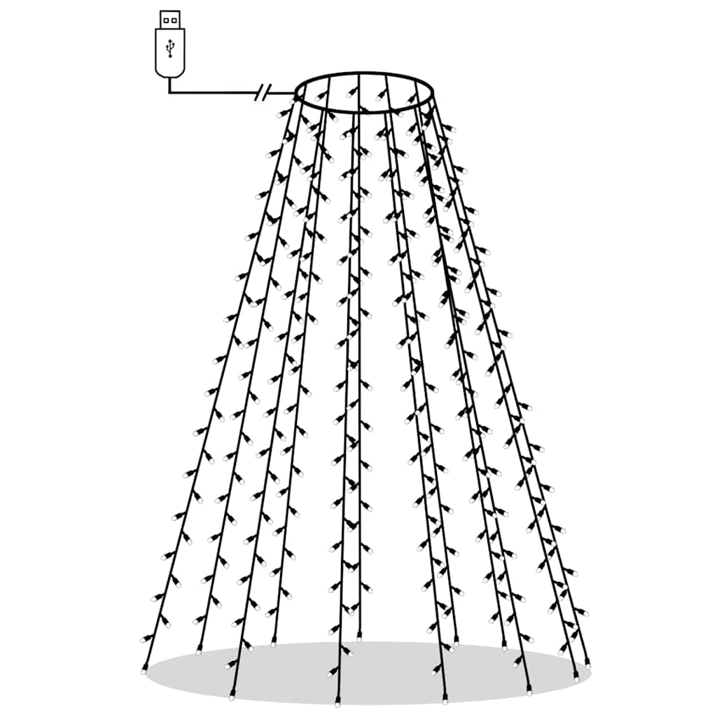 Instalație de lumini brad de Crăciun cu 180 LED-uri, 180 cm