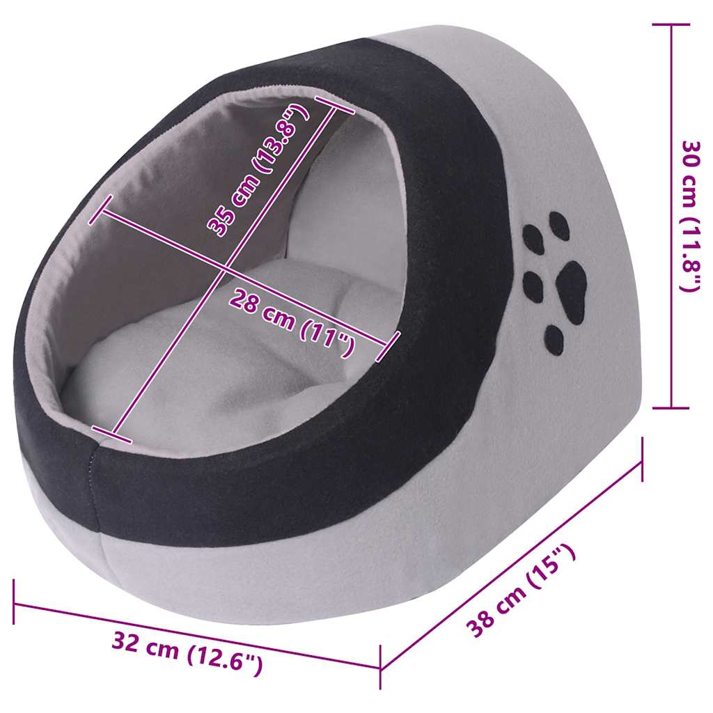 Cat bed L gray and black