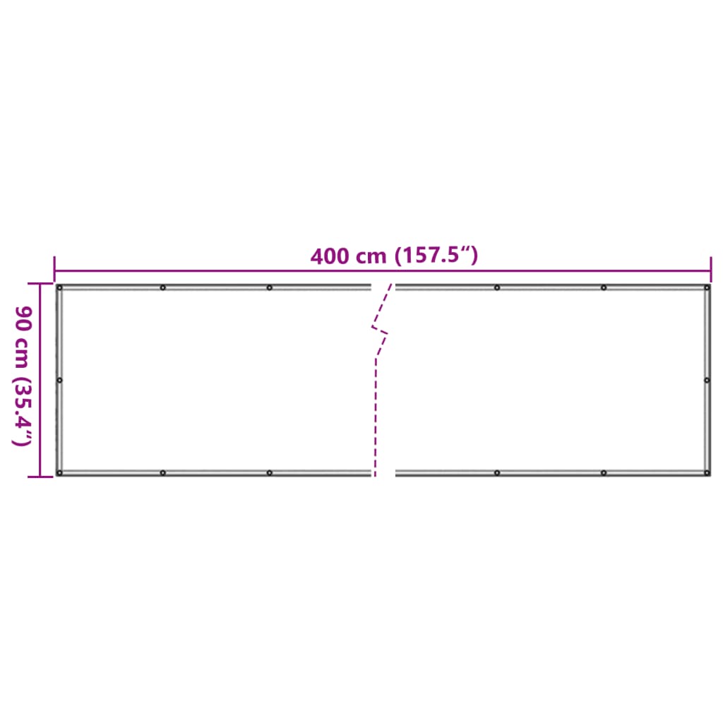 Prelată pentru balcon, material textil oxford, 90x400 cm, bej