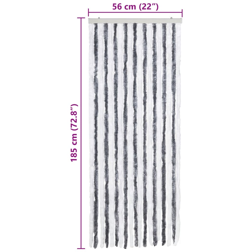 Insect curtain, gray and white, 56x185 cm, Chenille