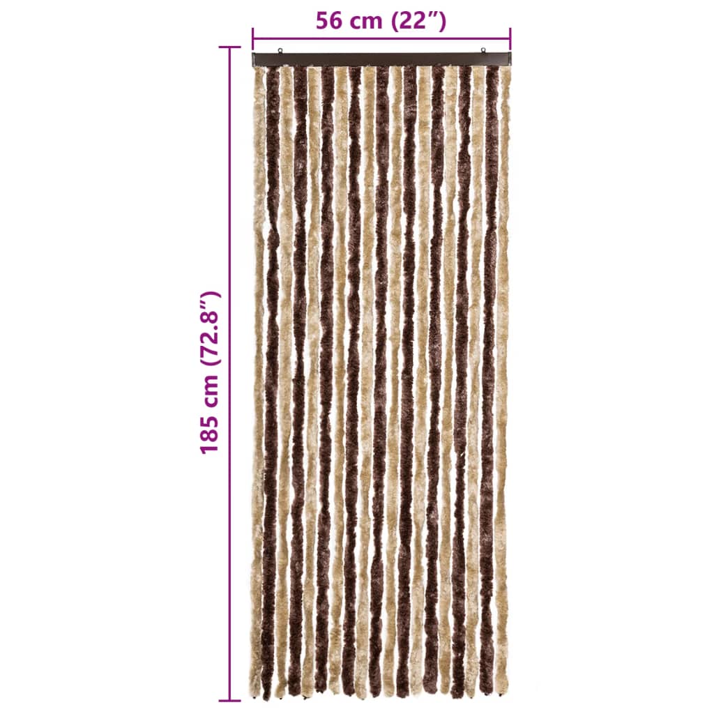 Insect curtain, beige and light brown, 56x185 cm, Chenille