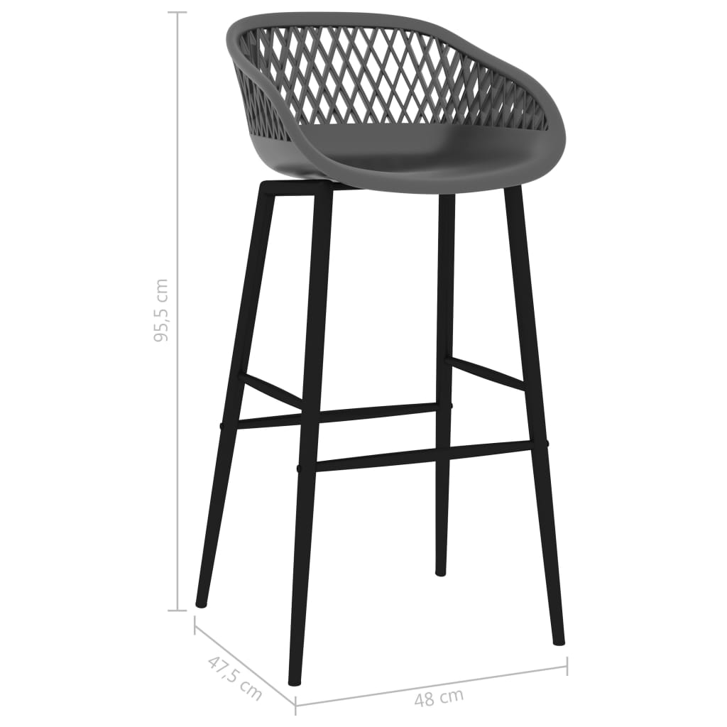 vidaXL Scaune de bar, 2 buc., gri