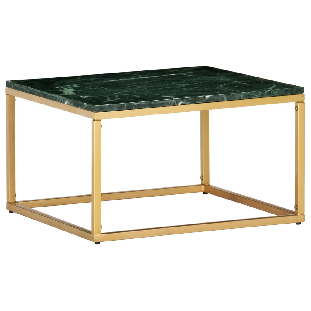 Măsuță de cafea verde 60x60x35cm piatră naturală aspect marmură