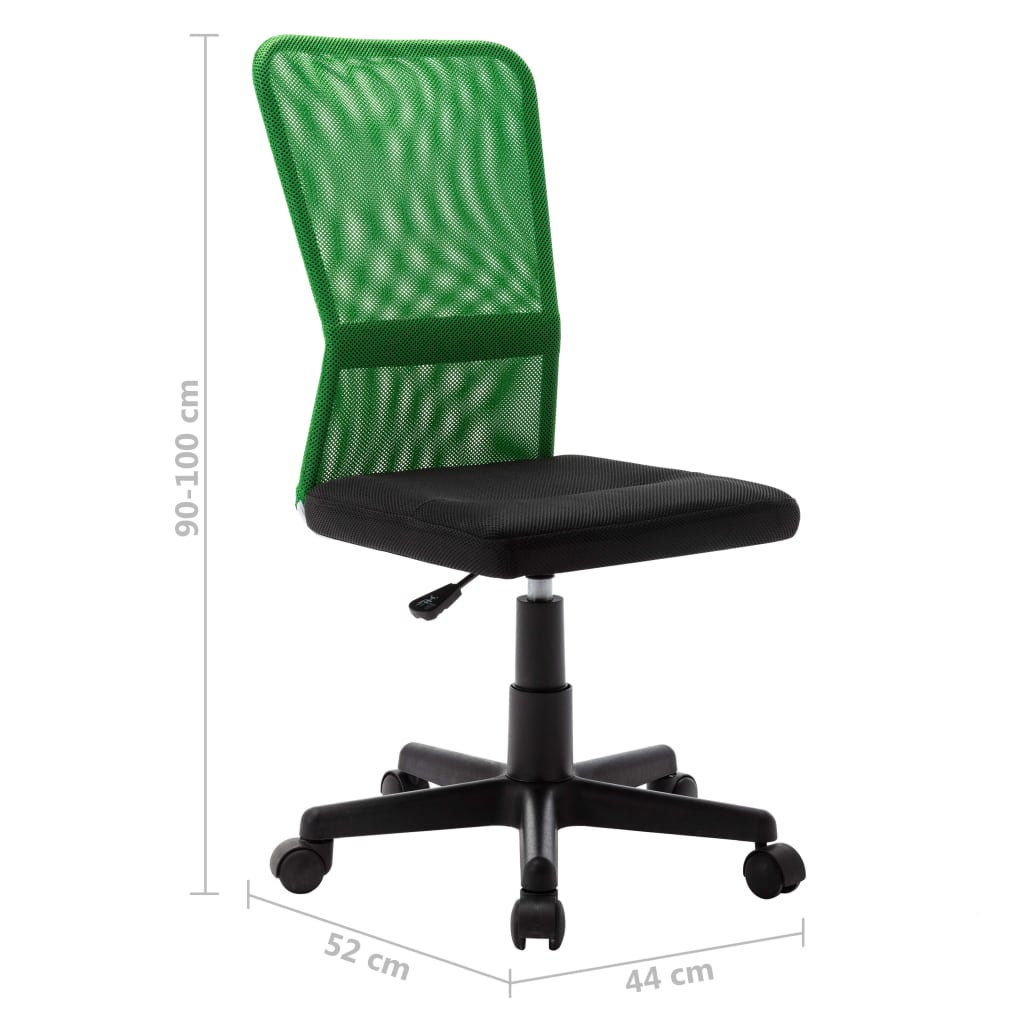 Scaun de birou, negru și verde, 44x52x100 cm, plasă textilă