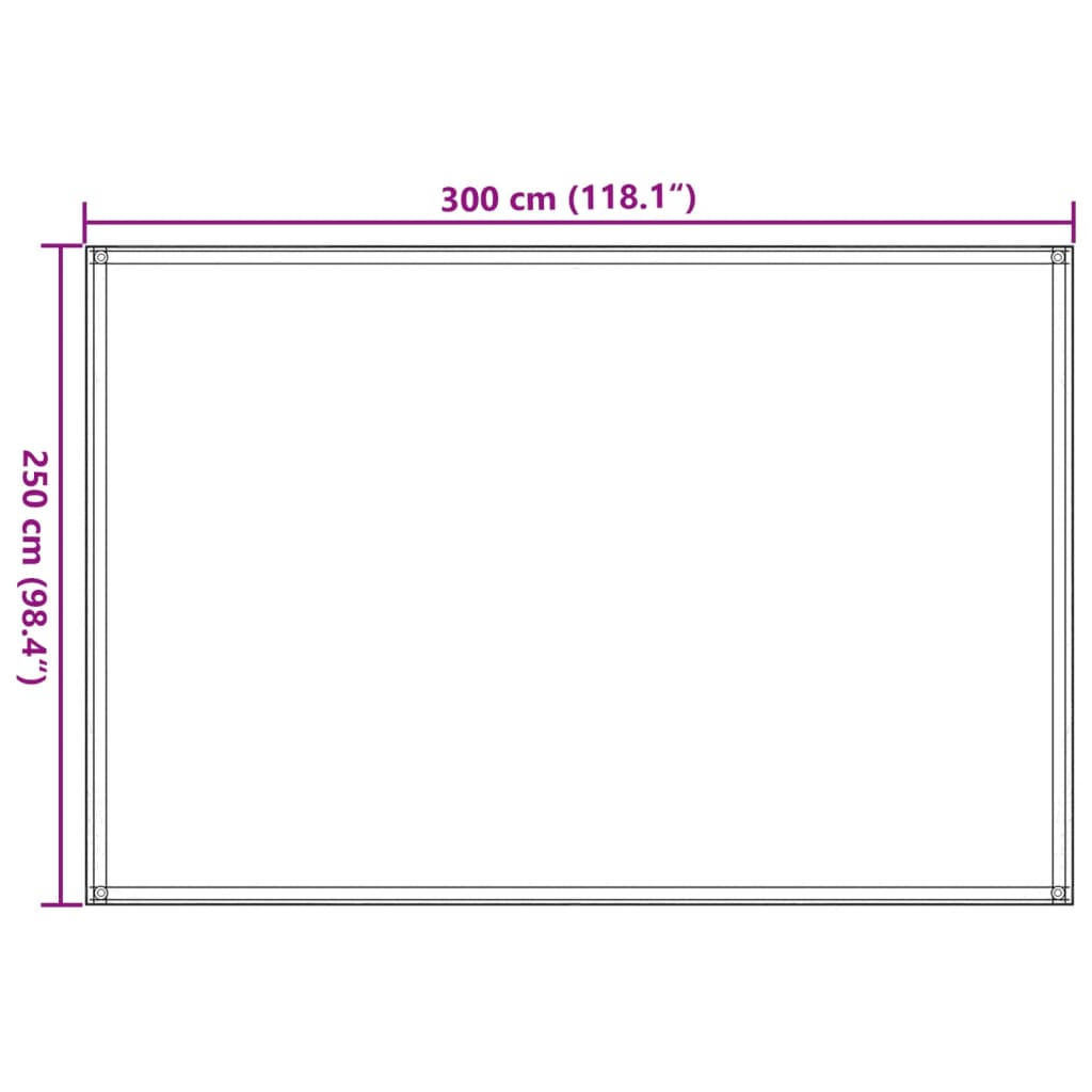 Tent carpet, black, 250x300 cm