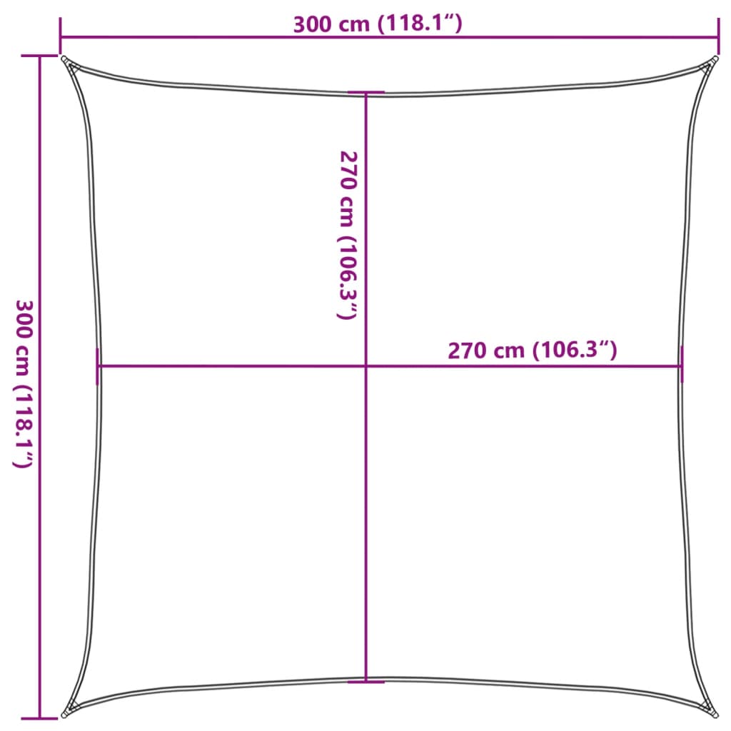 Pânză parasolar, gri taupe, 3x3 m, HDPE, 160 g/m²