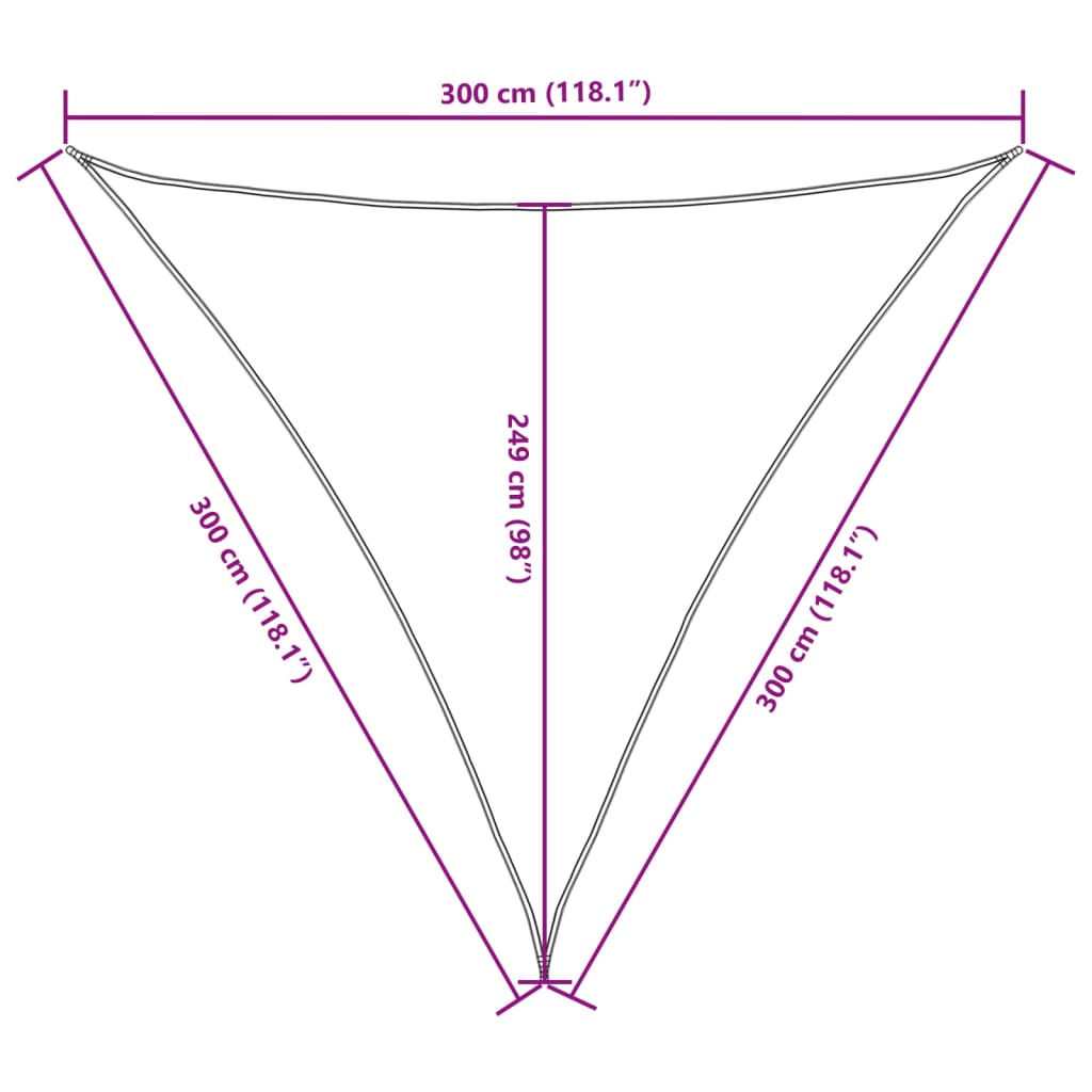 Parasolar, antracit, 3x3x3 m, țesătură oxford, triunghiular