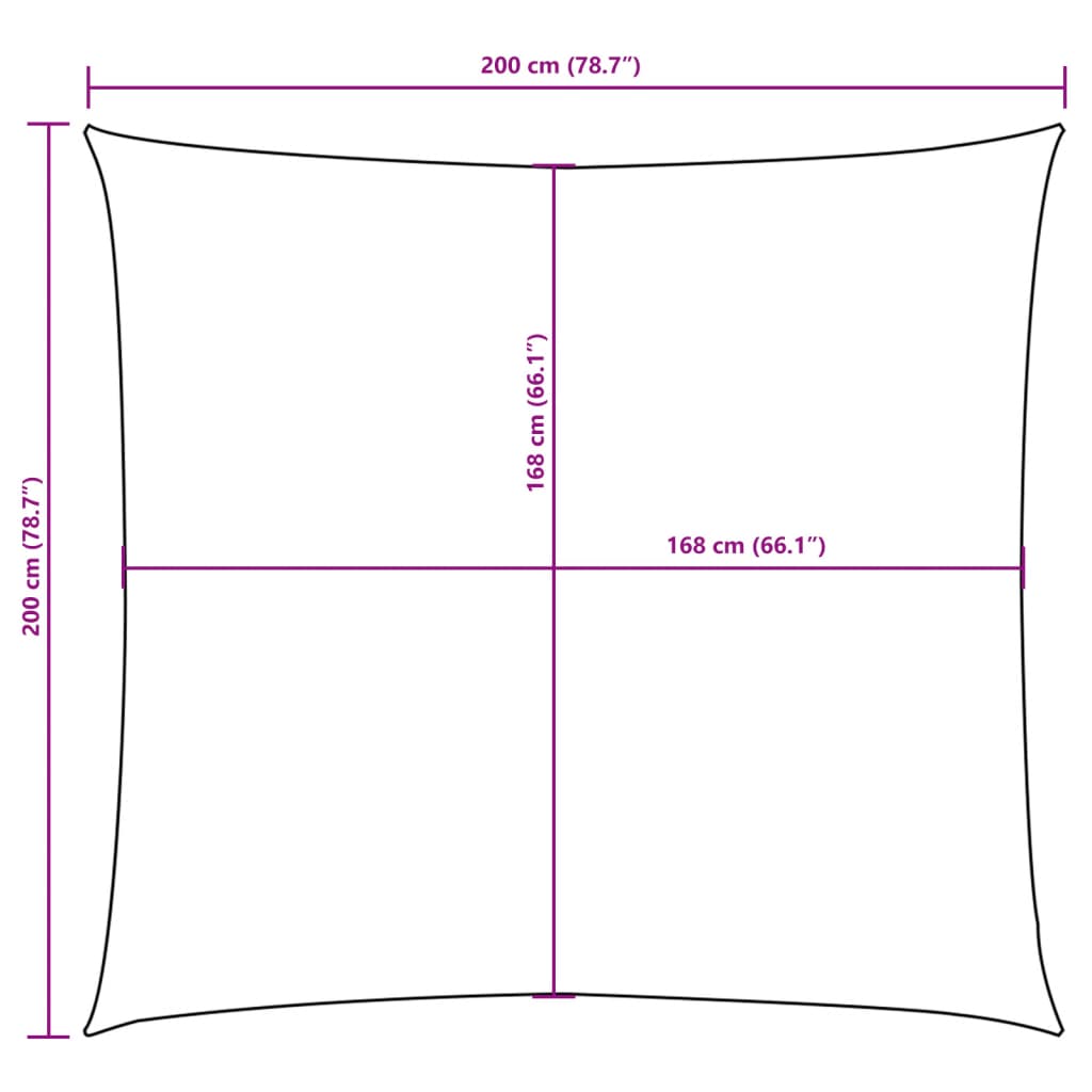 Pânză parasolar, gri taupe, 2x2 m, țesătură oxford, pătrat