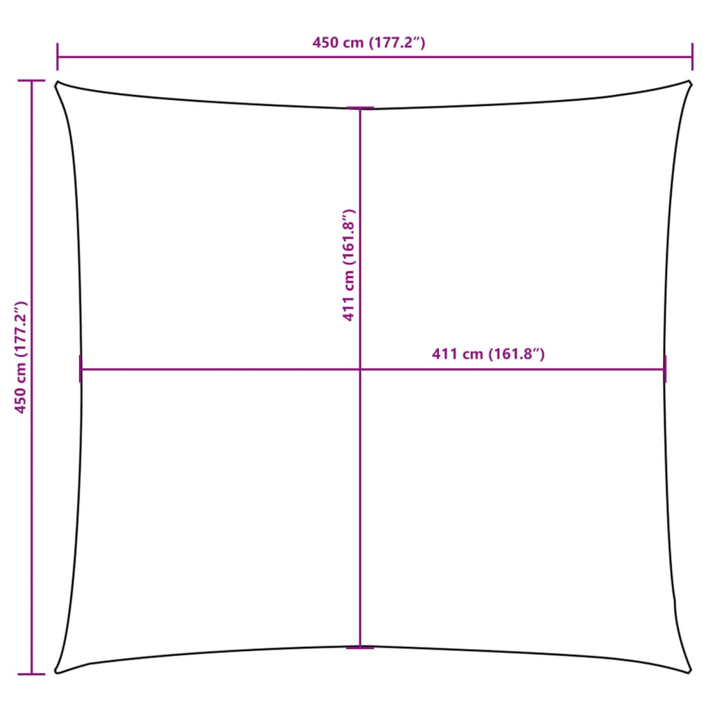 Parasolar, negru, 4,5x4,5 m, țesătură oxford, pătrat