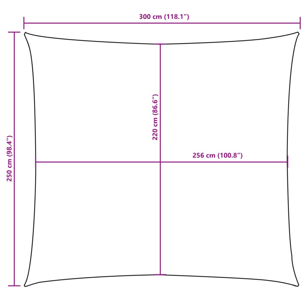 Parasolar, negru, 2,5x3 m, țesătură oxford, dreptunghiular