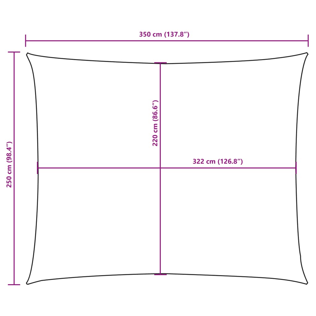 Parasolar, negru, 2,5x3,5 m, țesătură oxford, dreptunghiular