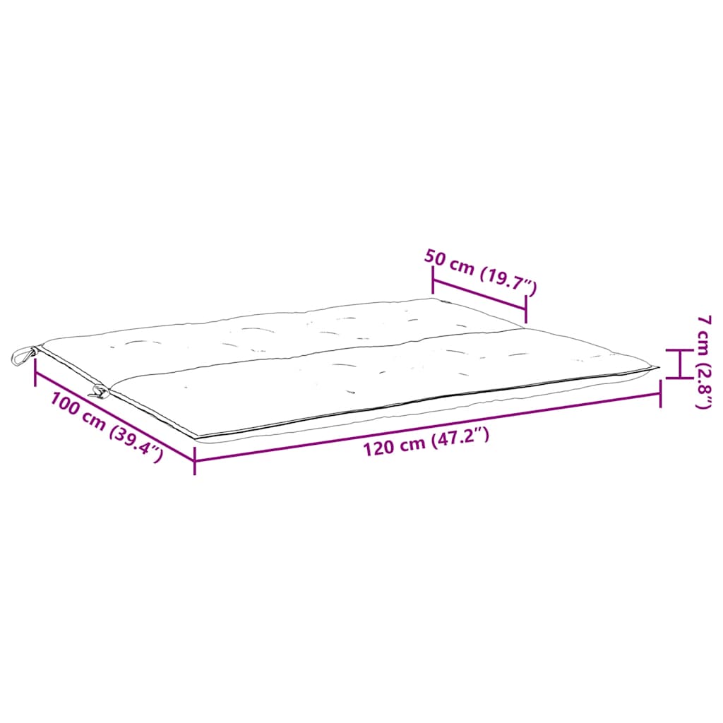 Garden bench cushions 2 pcs., cream white, oxford fabric