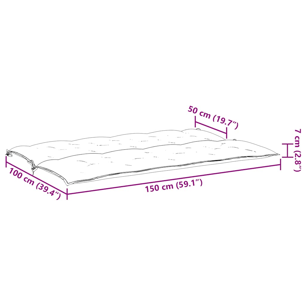 Garden bench cushions 2 pcs., cream white, oxford fabric