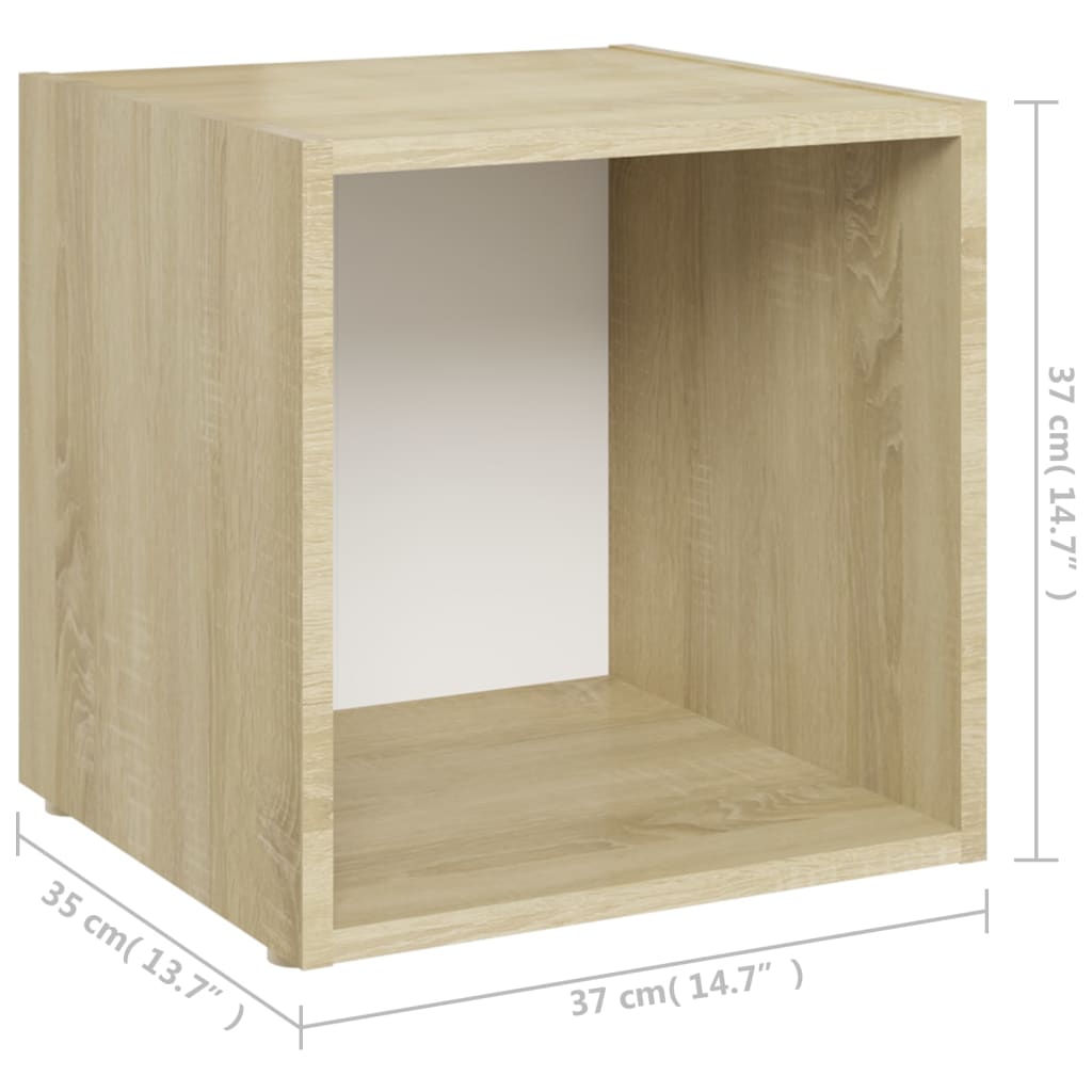 Comode TV, 4 buc., stejar sonoma, 37x35x37 cm, PAL