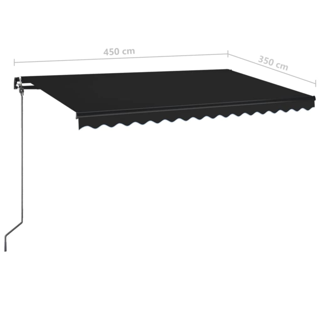 Copertină retractabilă manual, antracit, 450x350 cm
