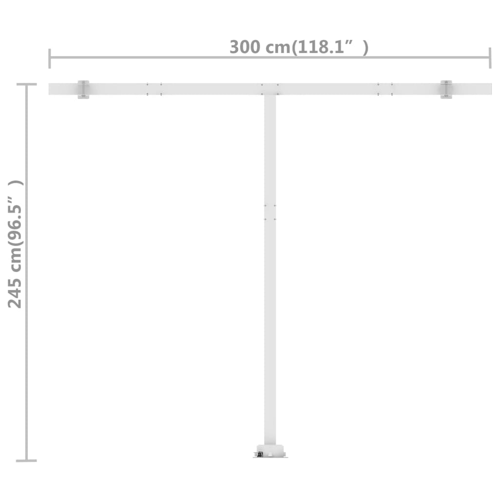 Copertină retractabilă manual, antracit, 300x250 cm