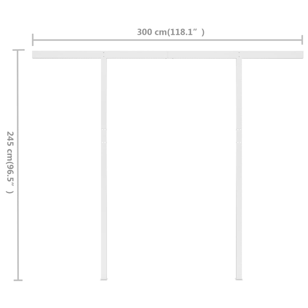 Copertină retractabilă manual cu stâlpi, antracit, 3x2,5 m