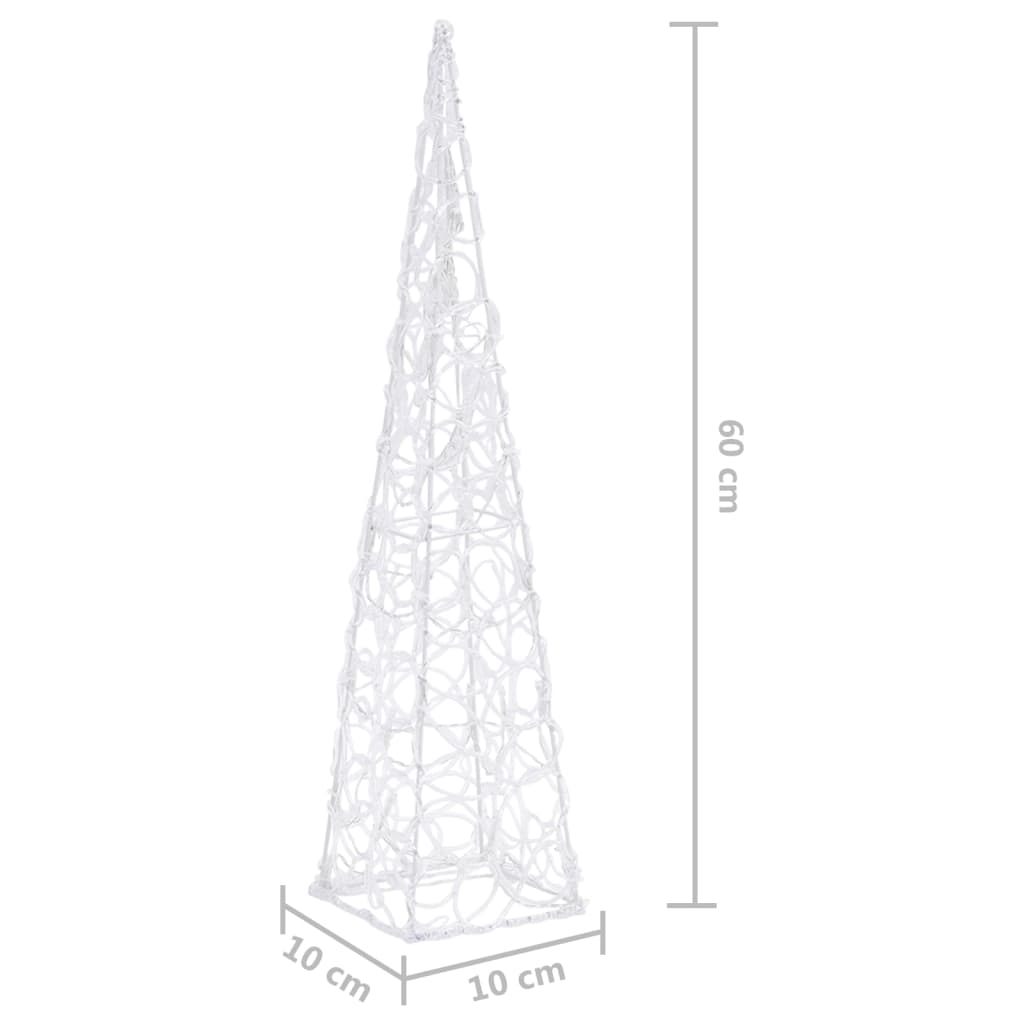 Con de lumină cu LED decorativ, alb rece, 60 cm, acrilic