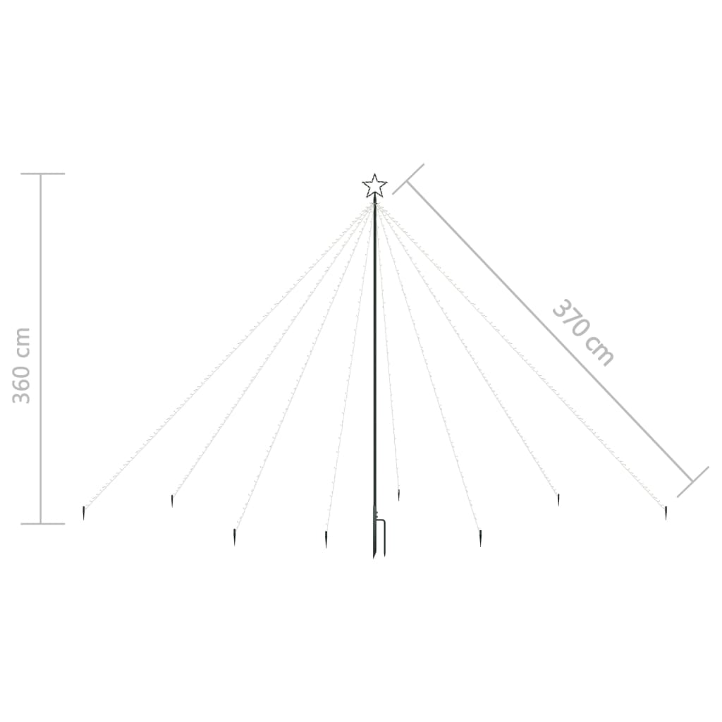Pom de Crăciun LED Interioară Exterior 576LED-uri Albastru 3,6m