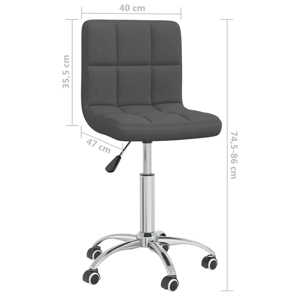 Scaun de bucătărie pivotant, gri închis, textil