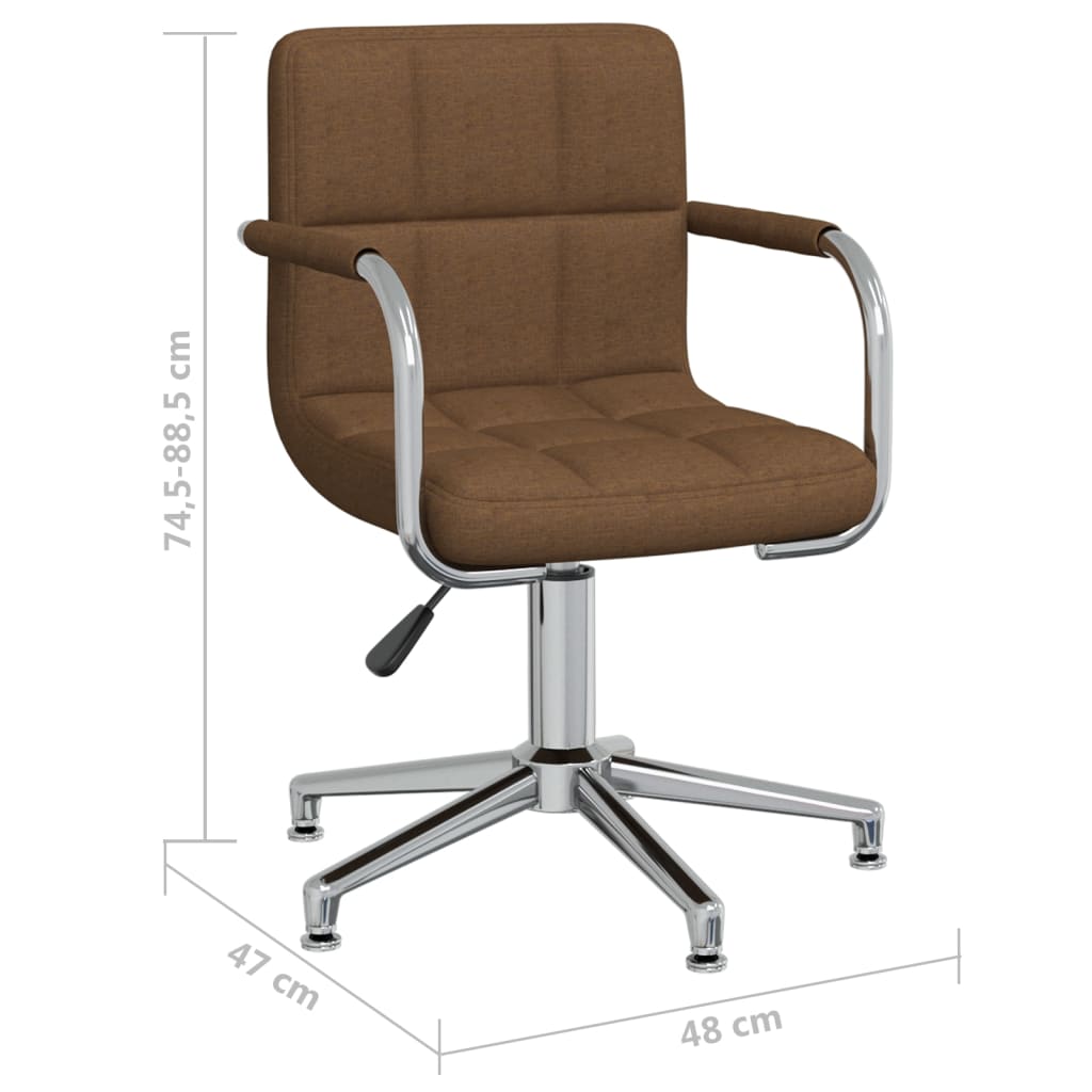 Scaun de bucătărie pivotant, maro, material textil