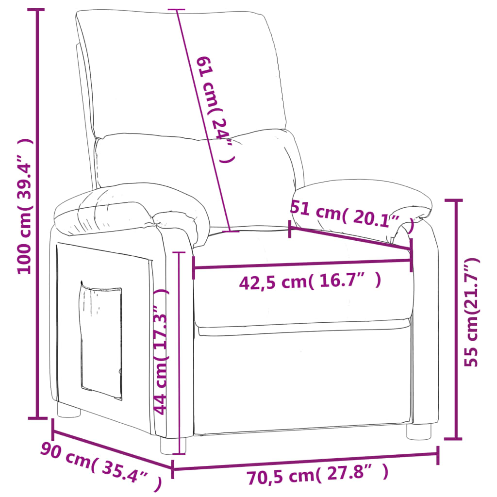 Fotoliu rabatabil, maro, material textil