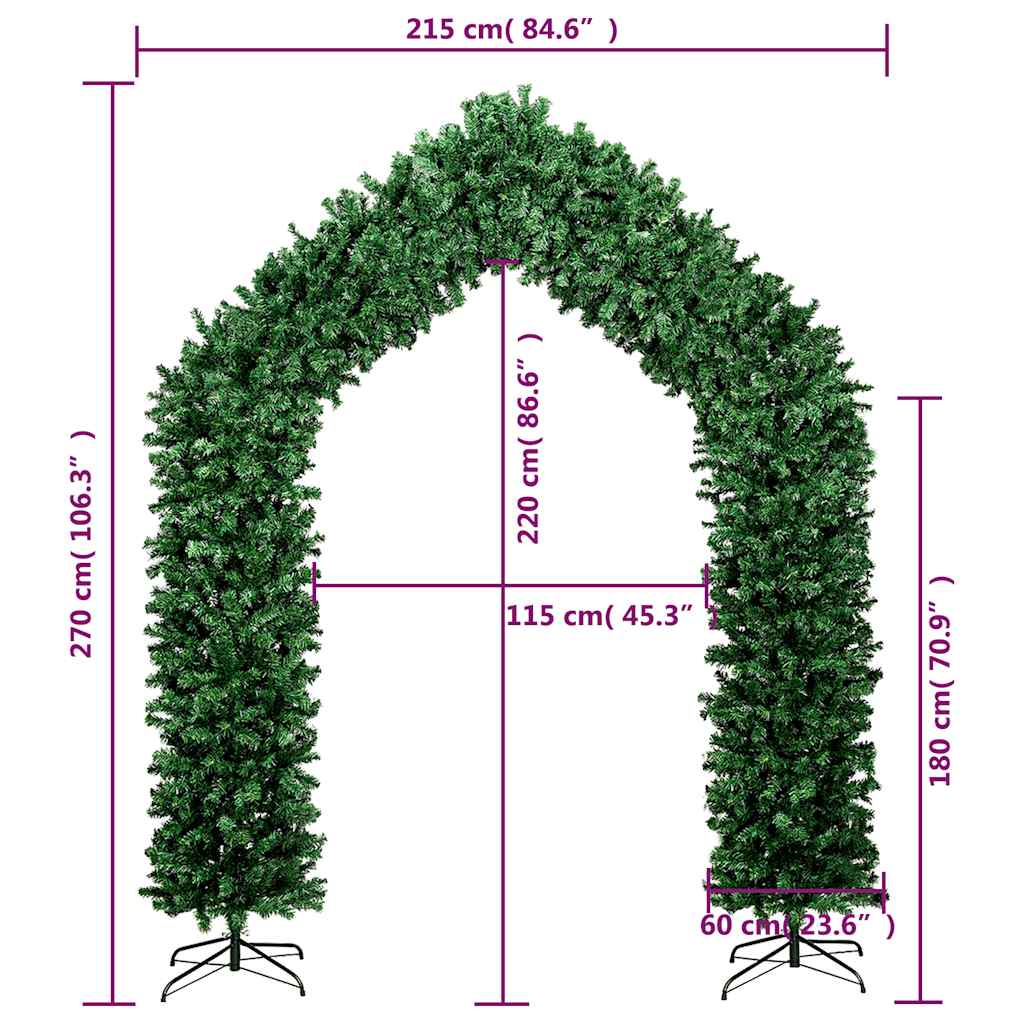 Arcadă pom de Crăciun, verde, 270 cm