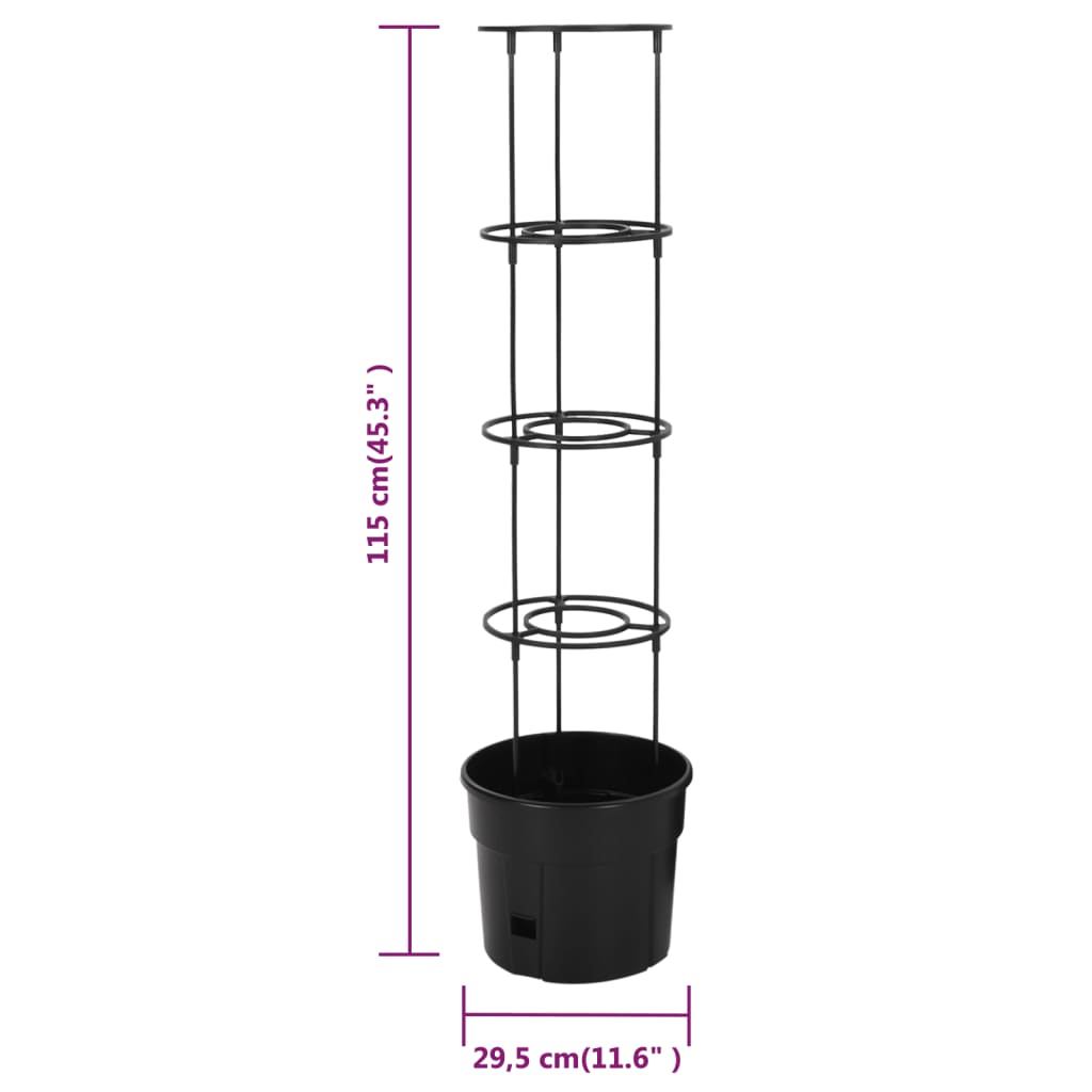 Ghiveci cultivare roșii, antracit, Ø 29,5x115 cm, polipropilenă