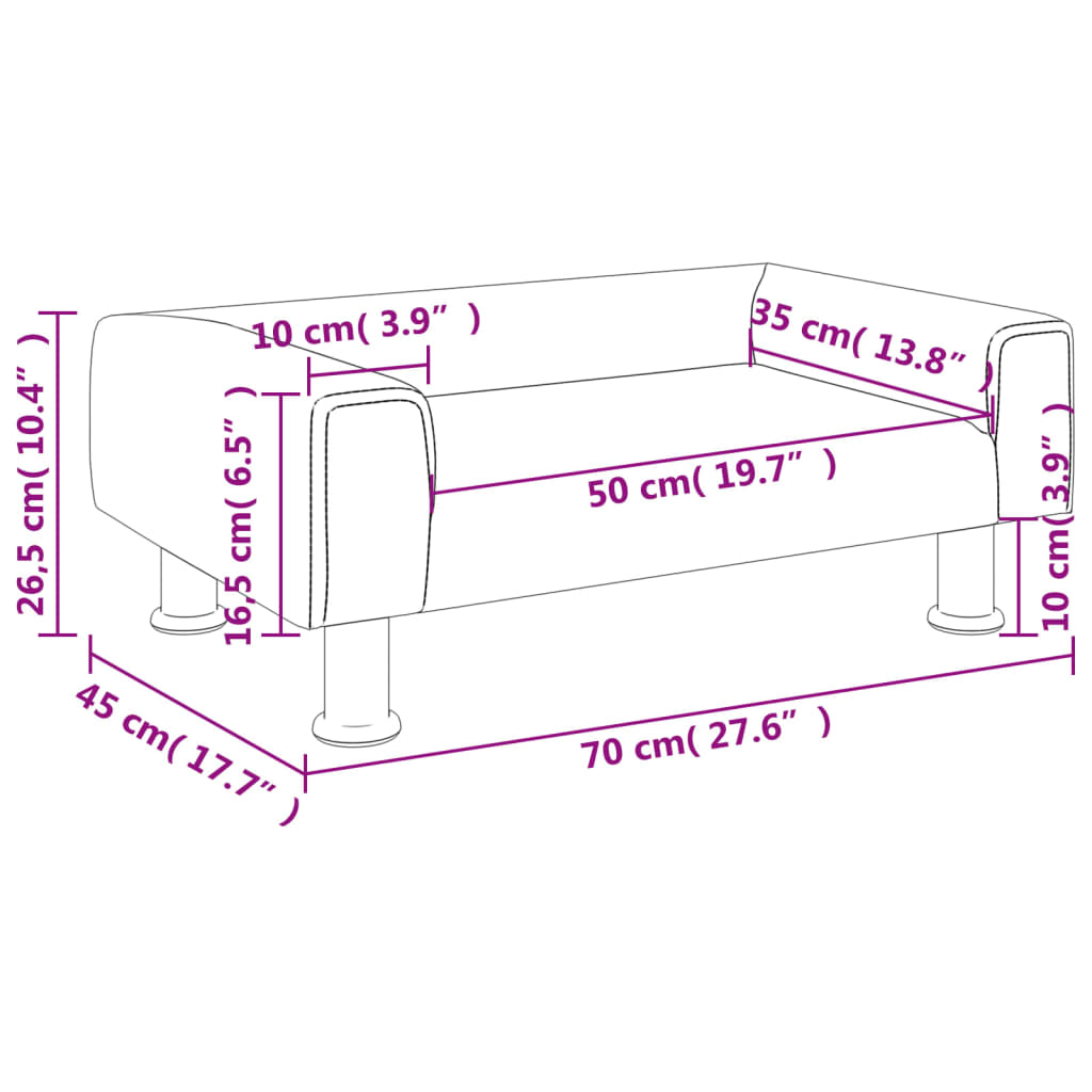 Canapea pentru copii, albastru, 70x45x26,5 cm, catifea