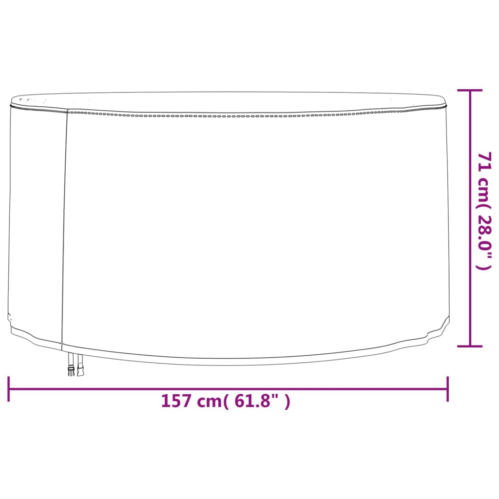 Husă mobilier de grădină rotundă negru Ø 157x71 cm Oxford 420D