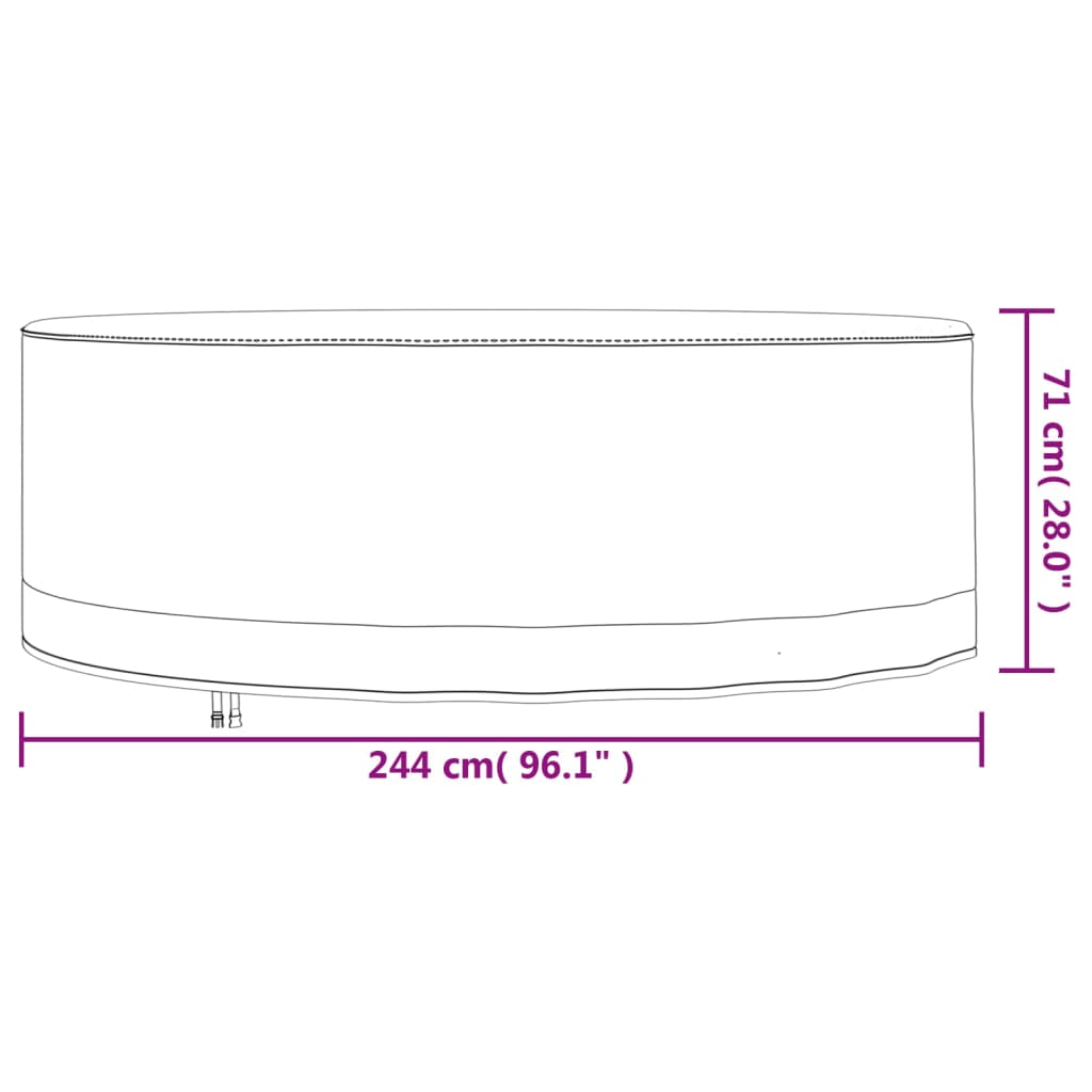 Husă mobilier de grădină rotundă, bej, Ø 244x71 cm Oxford 600D
