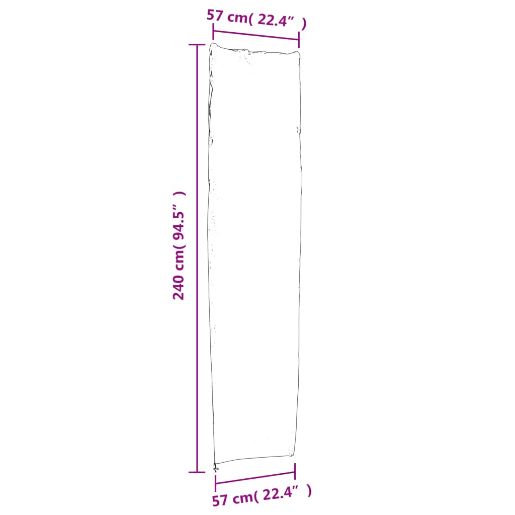 Husă pentru umbrelă de grădină neagră 240x57/57 cm Oxford 420D