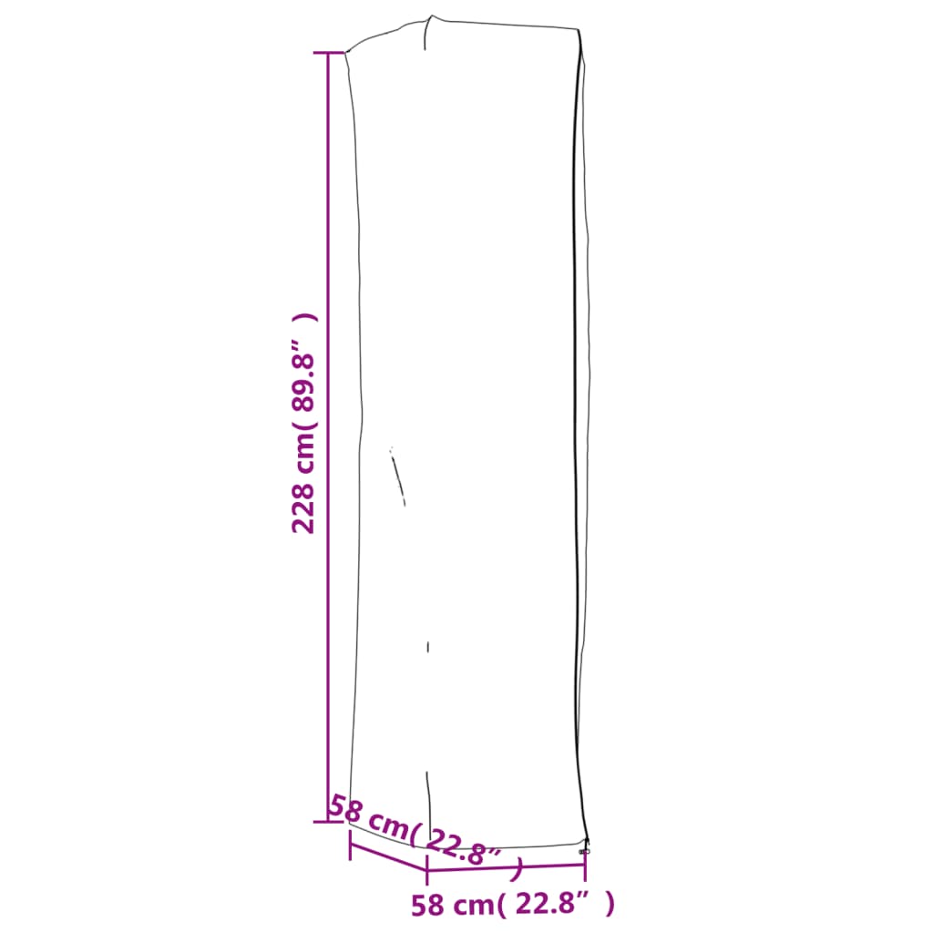 Husă încălzitor formă de piramidă negru 58x58x228cm Oxford 420D