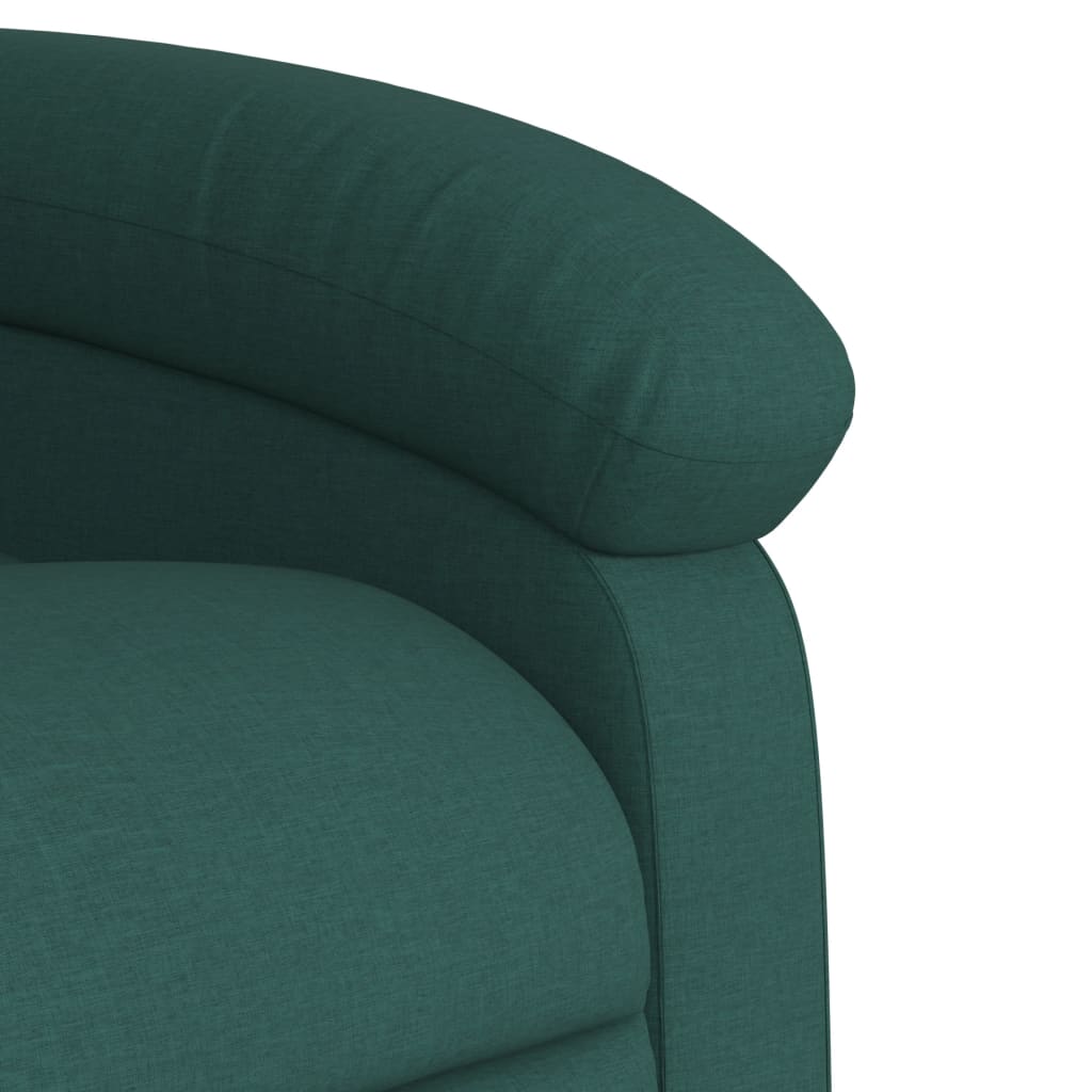 Fotoliu rabatabil electric, verde închis, material textil