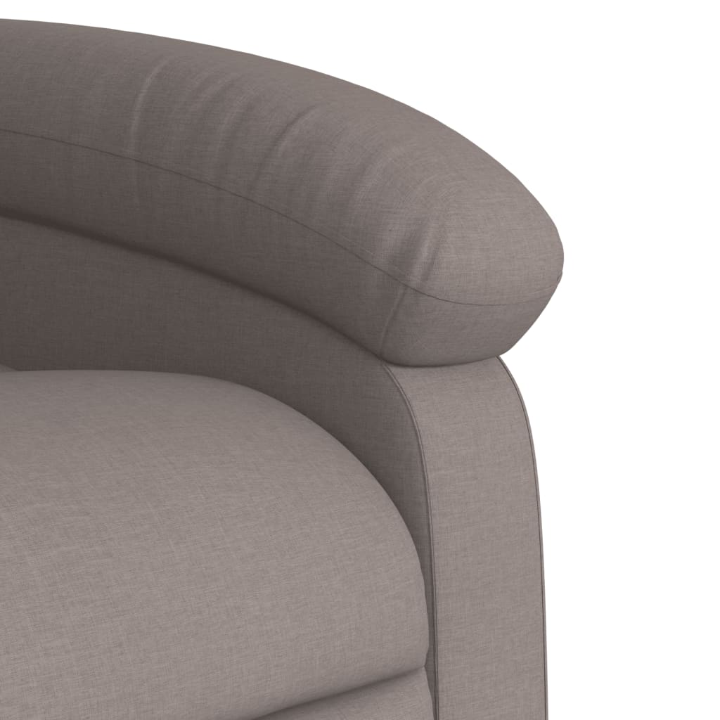 Fotoliu electric rabatabil cu ridicare, gri taupe, textil