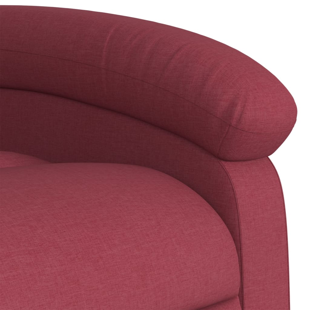 Fotoliu rabatabil electric, roșu vin, material textil