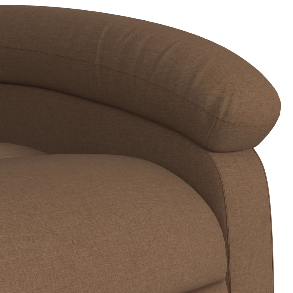 Fotoliu electric de masaj rabatabil, maro, textil