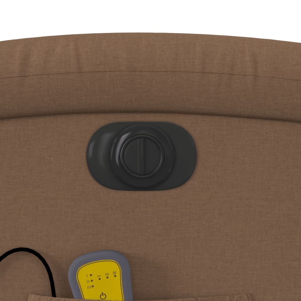 Fotoliu electric de masaj rabatabil cu ridicare, maro, textil