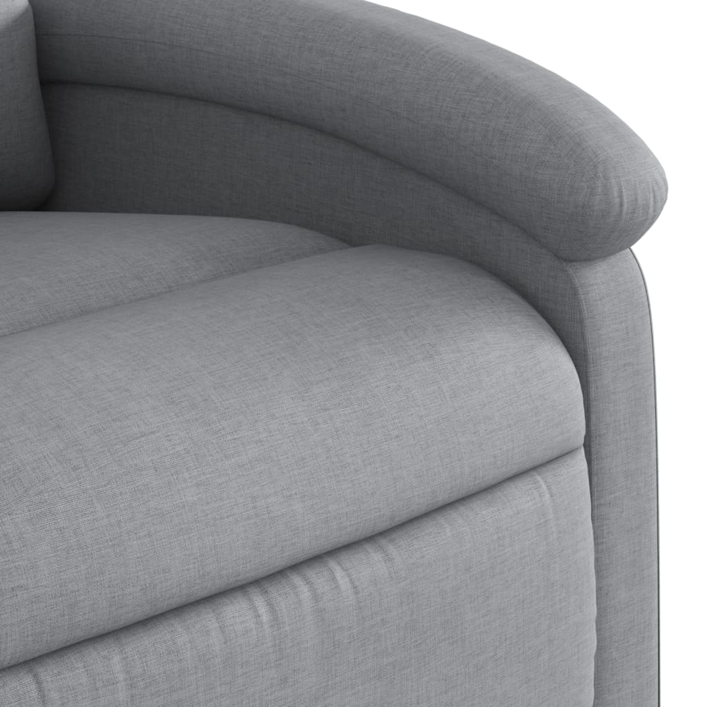 Fotoliu rabatabil cu ridicare, gri deschis, material textil