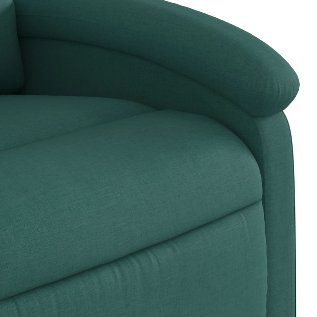 Fotoliu rabatabil ridicare pe verticală, verde închis, textil