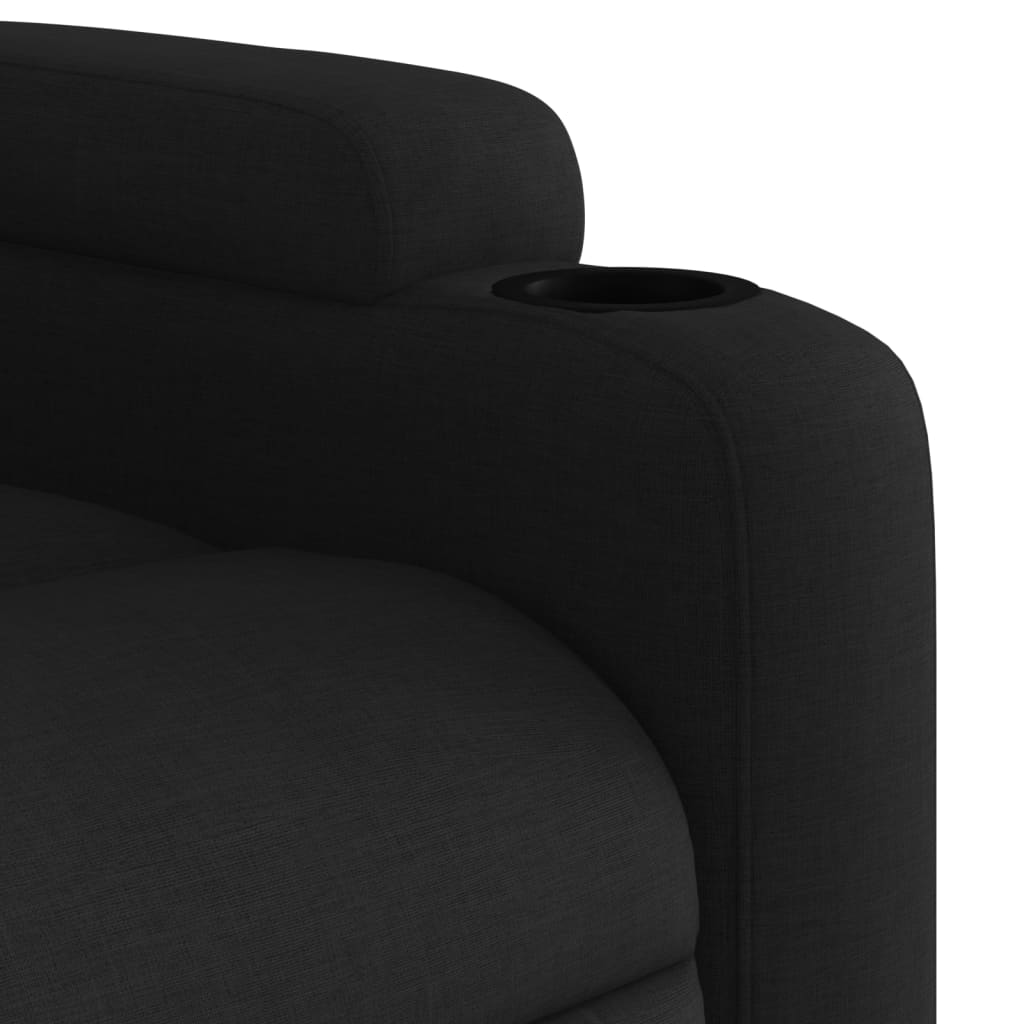 Fotoliu electric de masaj rabatabil, negru, textil