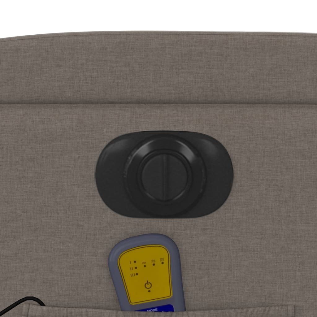 Fotoliu electric de masaj rabatabil, gri taupe, textil