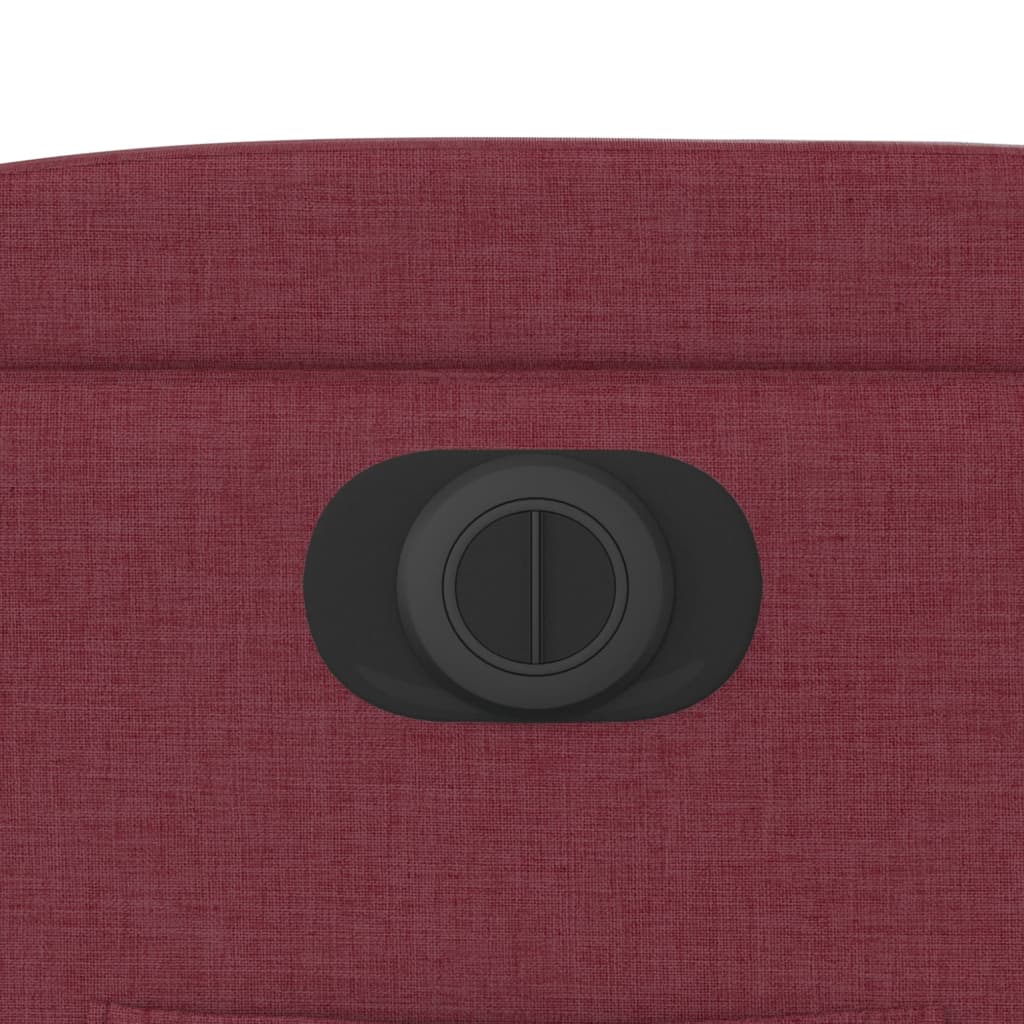 Fotoliu rabatabil electric, roșu vin, material textil
