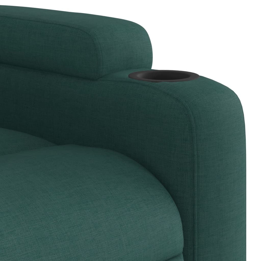Fotoliu rabatabil ridicare pe verticală, verde închis, textil
