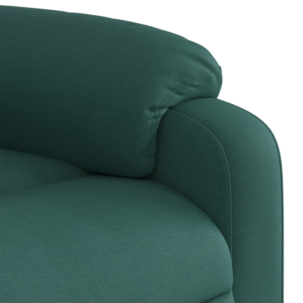 Fotoliu rabatabil electric, verde închis, material textil