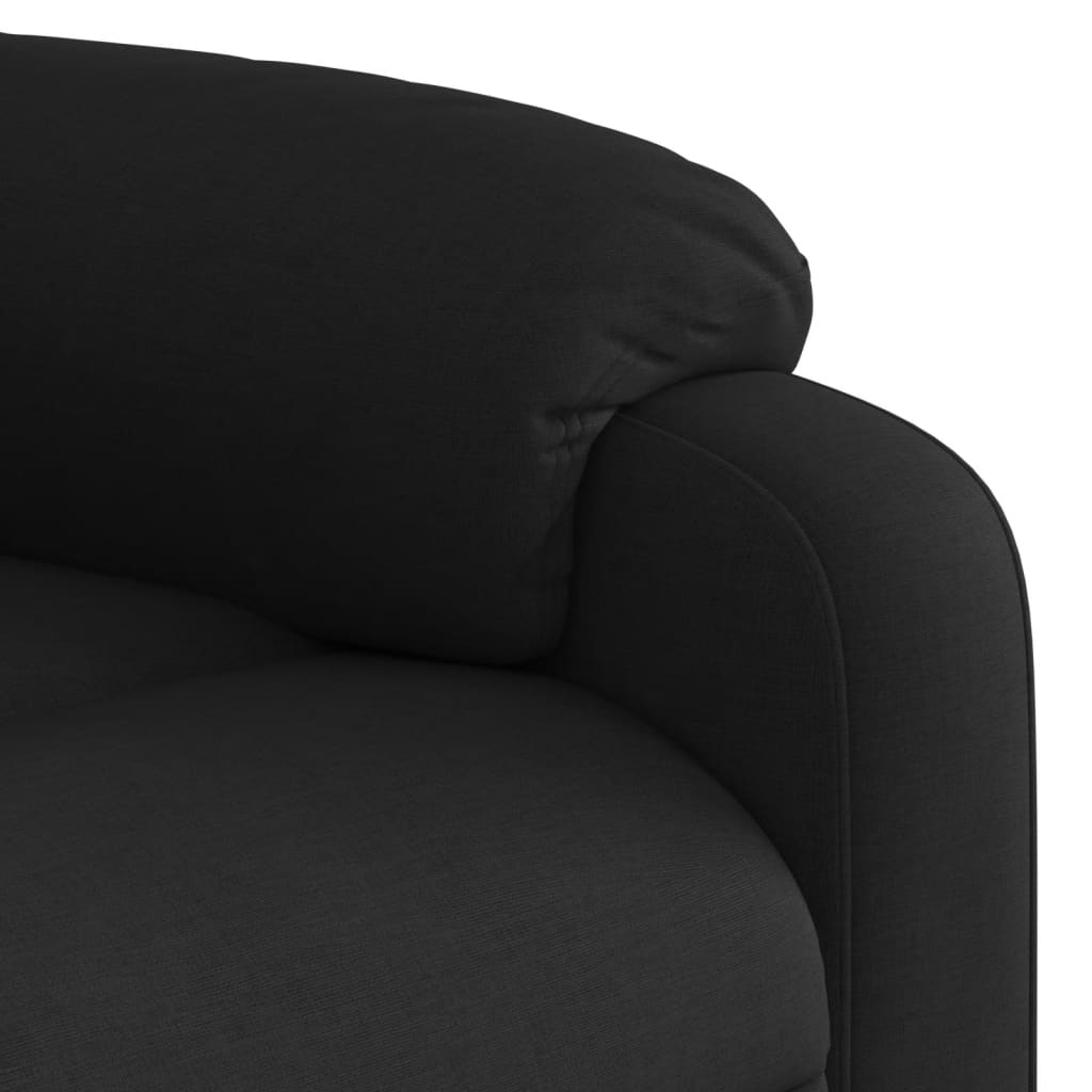 Fotoliu rabatabil electric, negru, material textil