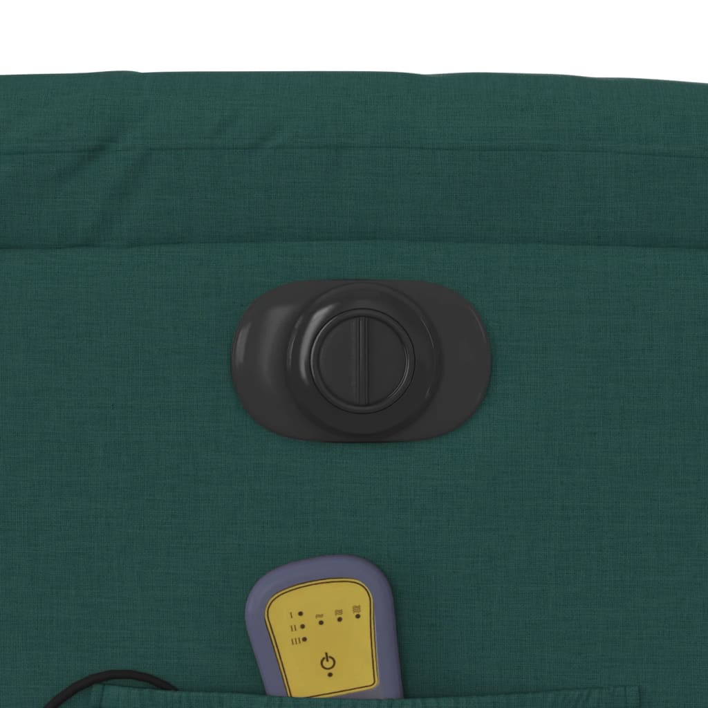 Fotoliu electric de masaj rabatabil, verde închis, textil